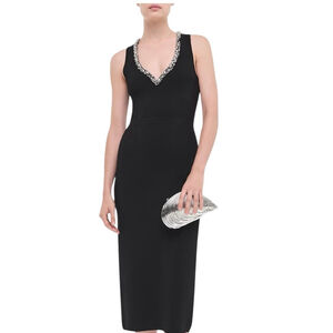 Simkhai Khari Black Embellished Midi Dress Size Medium